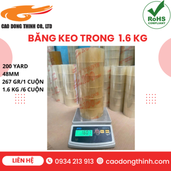 Băng keo trong 1.6 kg chất lượng cao