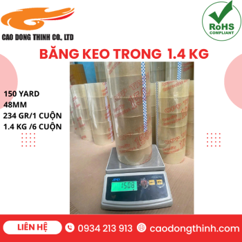 Băng keo trong 1.4 kg chất lượng cao