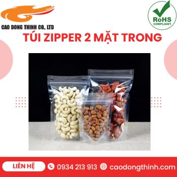 Túi zipper 2 mặt trong chất lượng cao