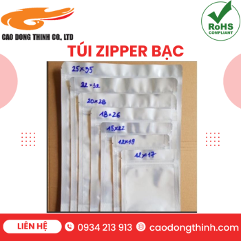 Túi zipper bạc chất lượng cao
