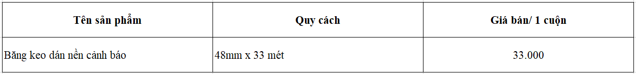 Báo giá băng keo dán nền cảnh báo