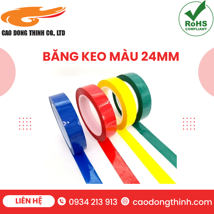 Băng keo màu 24mm chất lượng cao