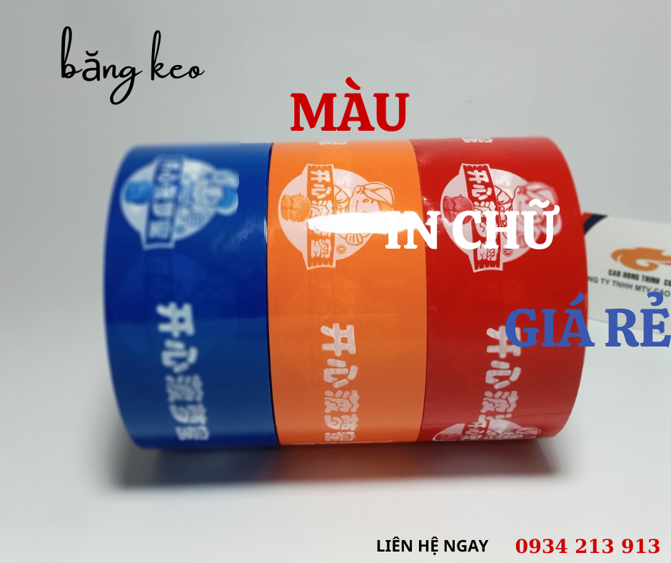 băng keo màu in chữ giá rẻ- màu in sắc nét