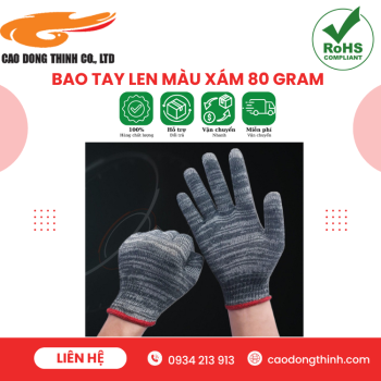 Bao tay len màu xám 80g chất lượng cao