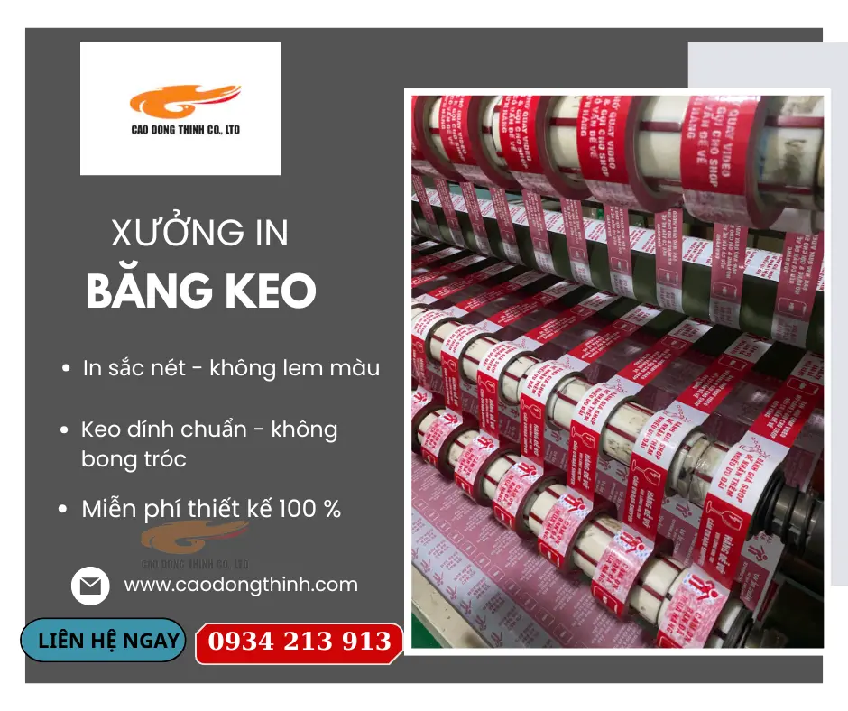 Xưởng in băng keo logo chất lượng cao